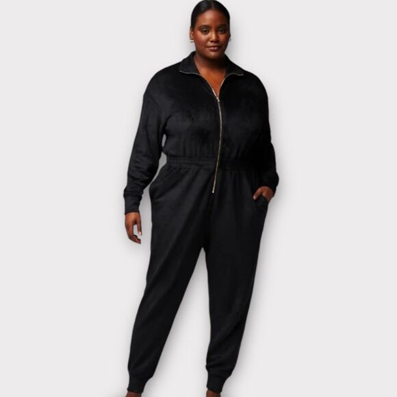 Fabletics Cozy Cord Black Zip Onsie Size XXL/1X - Picture 1 of 7